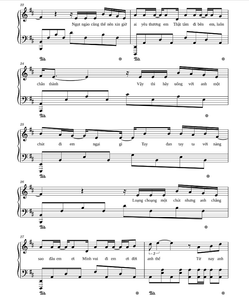 sheet nhạc ngôi sao cô đơn Jack J97 3