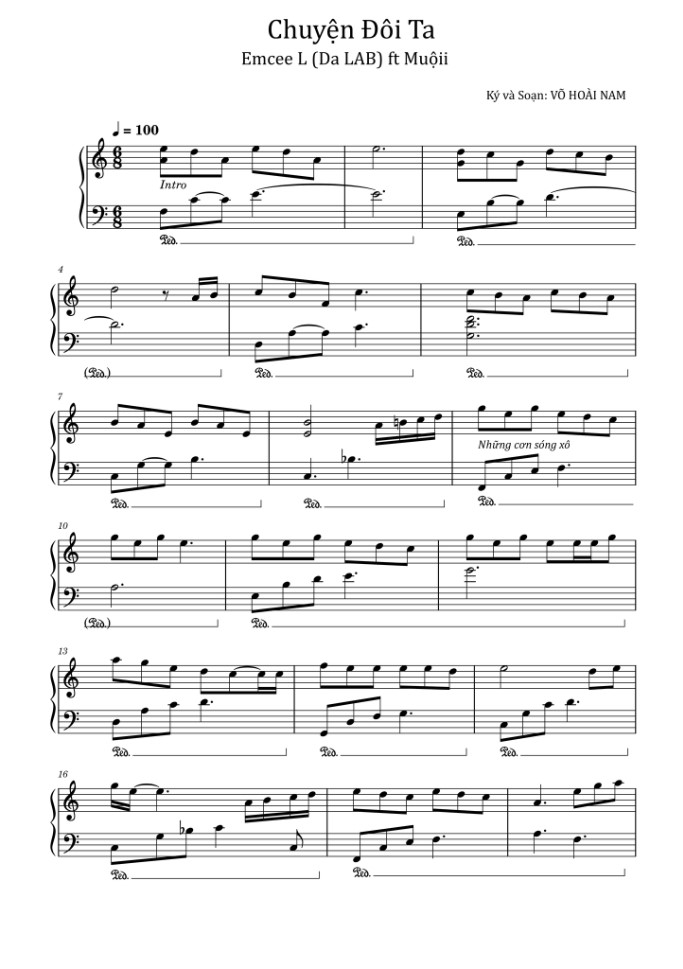 sheet nhạc chuyện đôi ta emcee l da lab ft muộii